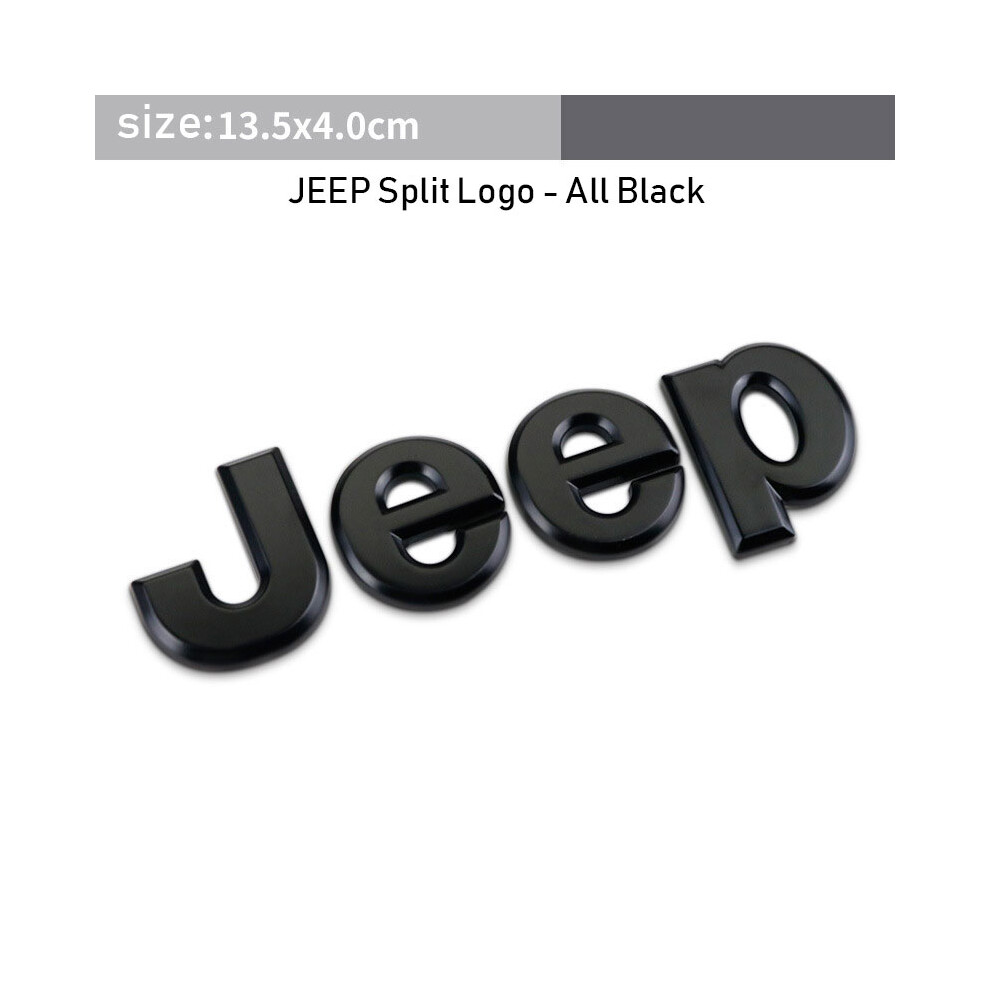 (black) Jeep Car Metal Chrome Emblem Badge Decal Sticker Black or Silver 13.5cm