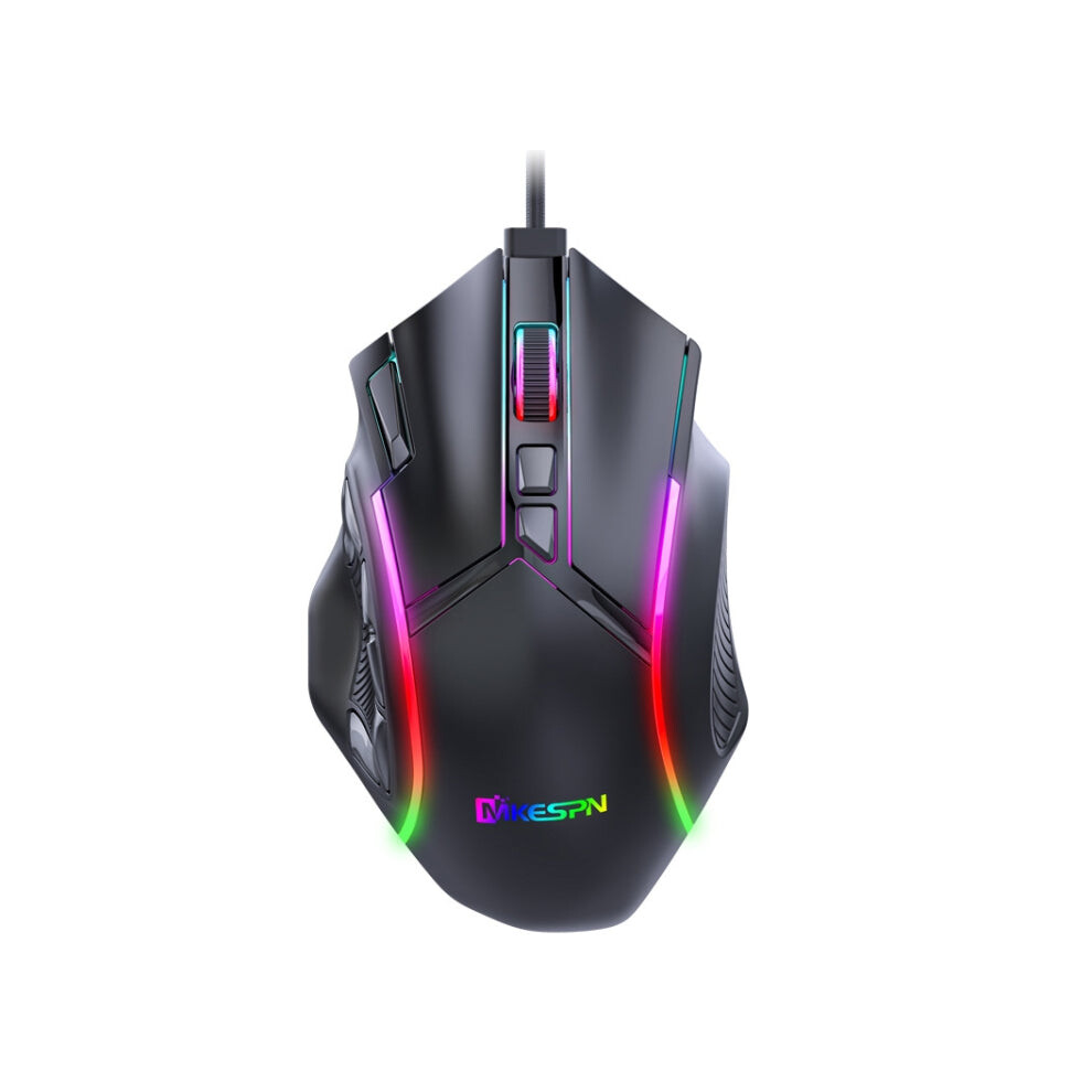 Photos - Mouse MKESPN X15 Full Speed 12800DPI 12 Buttons Macro Definition RGB Wired 
