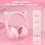 ONIKUMA B90 RGB Lighting Wireless Bluetooth Headphone (Pink) 7