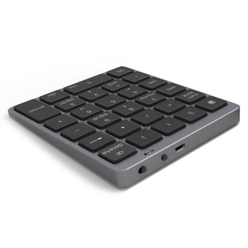 N960 Ultra-thin Universal Aluminum Alloy Rechargeable Wireless Bluetooth Numeric Keyboard (Grey) 1