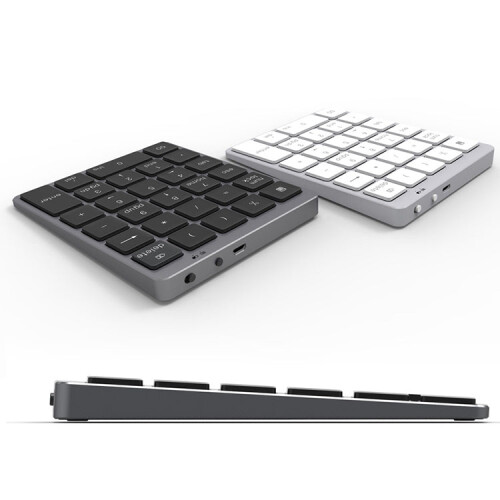 N960 Ultra-thin Universal Aluminum Alloy Rechargeable Wireless Bluetooth Numeric Keyboard (Grey) 2