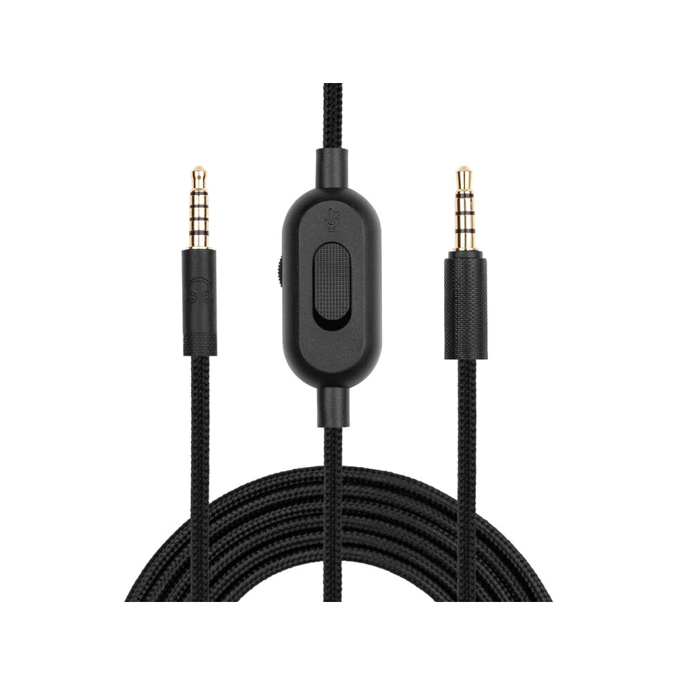 ZS0159 For Logitech G433 / G233 / G Pro / G Pro X 3.5mm Male to Male Gaming Headset Audio Cable with Wire-controlled, Cable Length: 2m(Black)