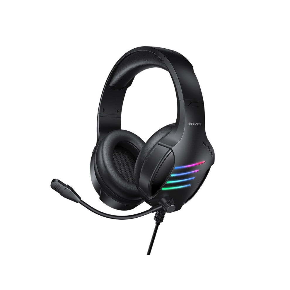 awei GM-5 USB + 3.5mm Ambient Light Gaming Wired Headset with Microphone(Black)-image-OPC-PF9B9F9-NEW