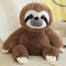 (Dark Brown, 40cm/15.75in) Plush Sloth Toy Stuffed Animal Doll Realistic Zoo Souvenir Kids Gift Pp Cotton