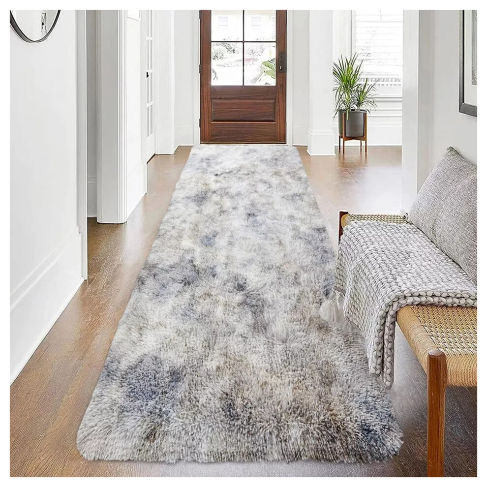(80cm x 150cm (2ft 6" x 5ft)- Large Runner Rug) Non Slip Silver Rugs Living Room Carpets Doormats