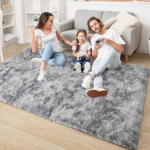 (120cm x 170cm (4ft x 5ft 6")- Small Area Rug) Non Slip Silver Rugs Living Room Carpets Doormats