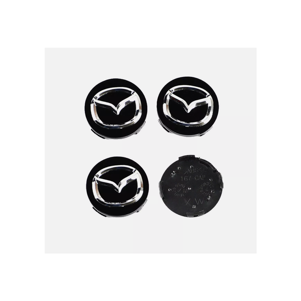 4PCS 56mm Black Car Wheel Center Caps Hub Caps for Mazda 2 3 5 6 MX-5 CX-5 7 9