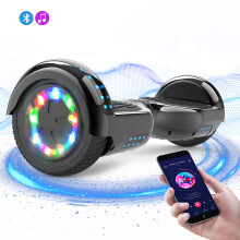 (BLACK) 6.5"Hoverboard for Kids Riding Scooter LED Light