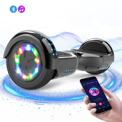 RCB (BLACK) 6.5"Hoverboard for Kids Riding Scooter LED Light