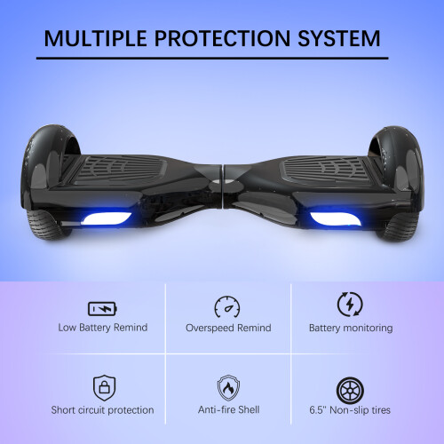 RCB (BLACK) 6.5"Hoverboard for Kids Riding Scooter LED Light 2
