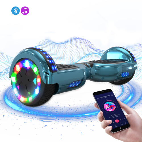 RCB (Cyan) 6.5"Hoverboard for Kids Riding Scooter LED Light
