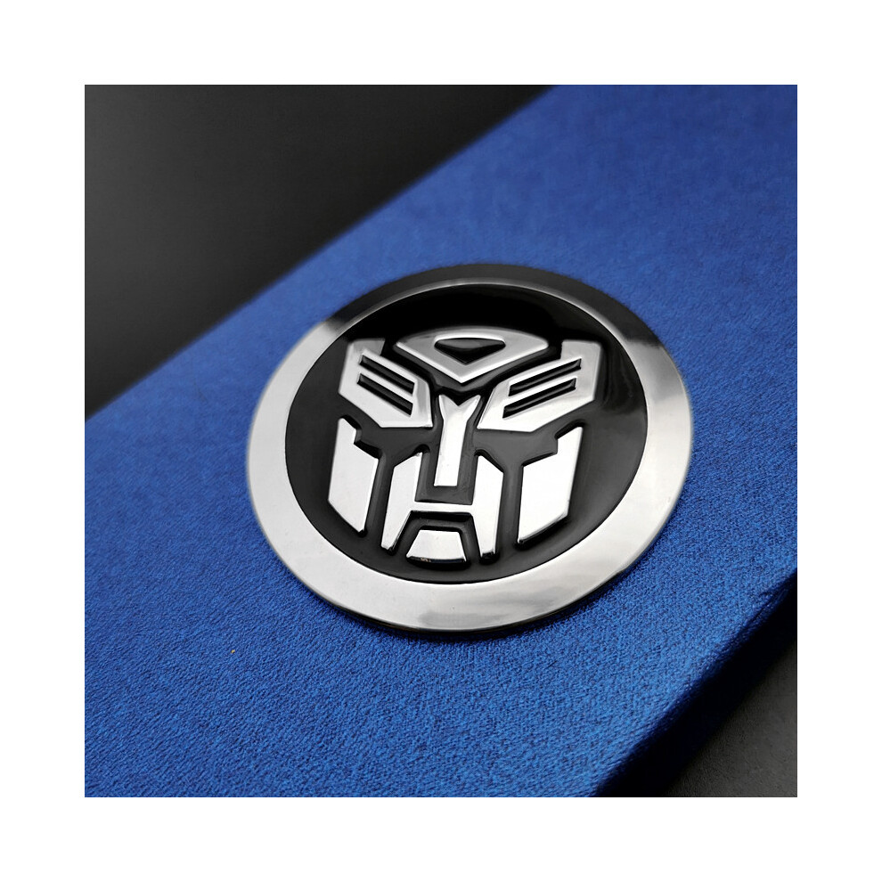 3D Metal Chrome Transformers Autobot Car Emblem Badge - Zinc Alloy, 65Mm, Universal Fit 4142340563459