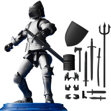 (black) (Unassembled)Dummy 13 Magnetic Medieval Knight Action Figure Set,T13 Action Figures DIY Multi-Jointed Movable Toy with Weapons