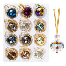 Christmas Crystal Heart Pendant Colorful Glass Ball Pendant