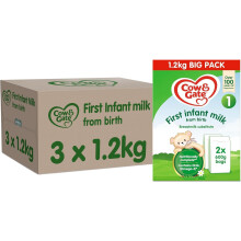 Cow & Gate 1 First Infant Milk Powder Formula from Birth - 1.2 kg x 3 (Pack of 3)