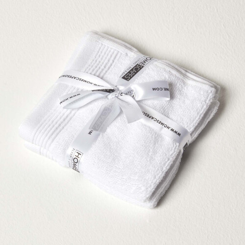 Homescapes (Face Cloth, White) 100% Combed Egyptian Cotton 700 GSM