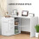 Homcom HOMCOM Computer Desk Table Workstation L Shape File Cabinet White Home Office 6