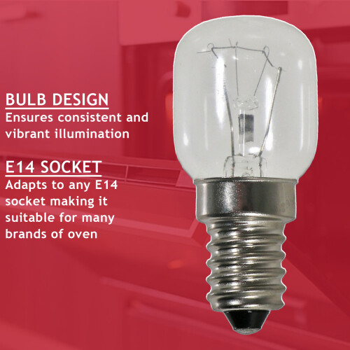 SPARES2GO Light Bulb Lamp for Oven Cooker (25w, SES, E14) 2