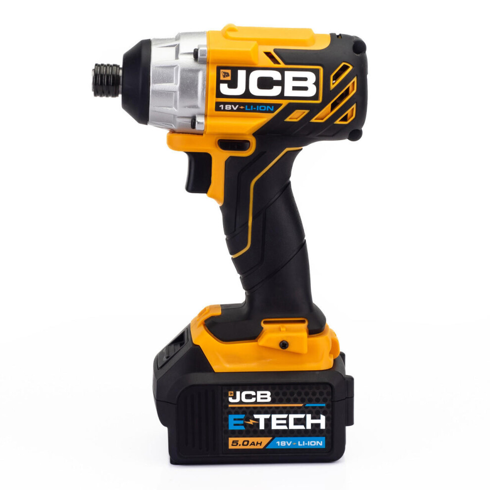 JCB 18V BRUSHLESS IMPACT DRIVER, 5AH LITHIUM-ION BATTERY AND CHARGER