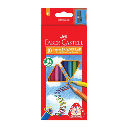Faber-Castell Faber-Castell Triangular Grip Coloured Pencil (Pack of 10)