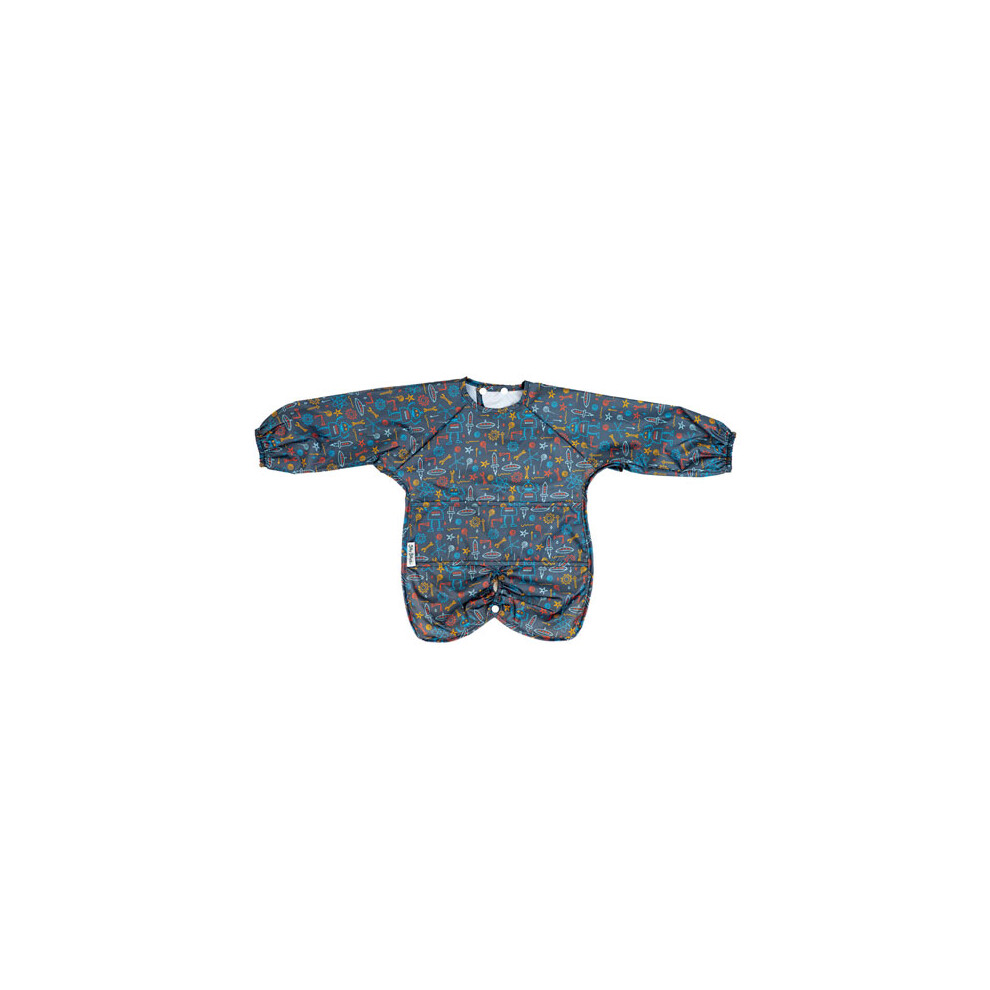 Silly Billyz Nylon Highchair Longsleeve Hugger Bib (Robots)