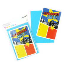 Quill Party Invitation Card & Envelope 8pk (Superhero)