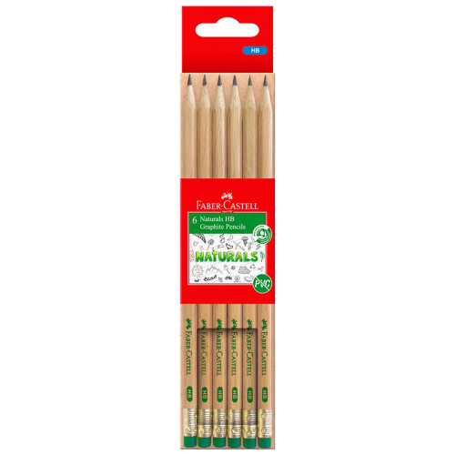 Faber-Castell Faber-Castell Natural Eraser Tip HB Graphite Pencil 6pcs