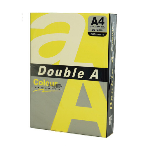 Double A A4 80gsm Deep Colour Copy Paper 500pcs (Lemon)