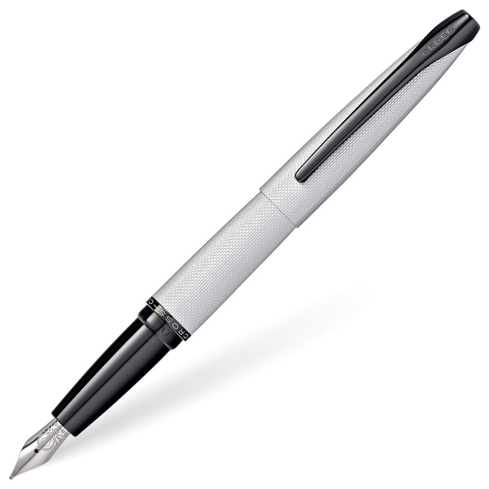 Silver Cross Cross Cross Atx Brushed Fountain Pen (Chrome)