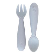 ezpz Mini-Utensilien ab 12 Monaten (Gabel und Lffel aus Zinn) 100 % BPA-frei. Gabel und Lffel Kleinkind-Utensilien entworfen von einem Spez