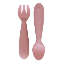 ezpz Mini-Utensilien ab 12 Monaten (Gabel und Lffel in Rouge) 100 % BPA-frei. Gabel und Lffel Kleinkind-Utensilien entworfen von einem Spez