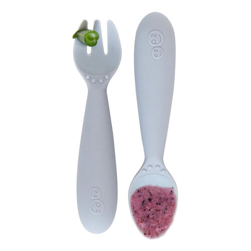 Ezpz EZPZ Mini Utensils (Pewter) 2