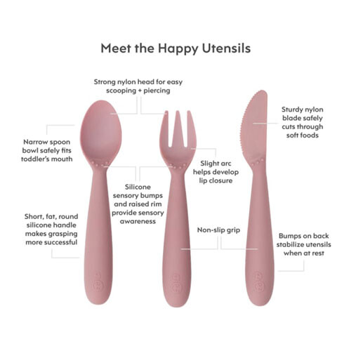Ezpz EZPZ Happy Utensils (Blush) 2