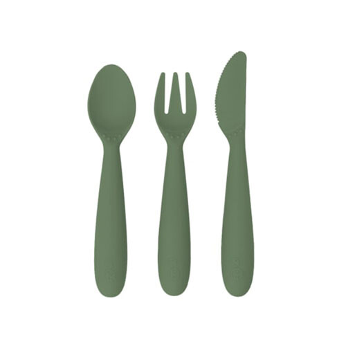 Ezpz EZPZ Happy Utensils (Olive)