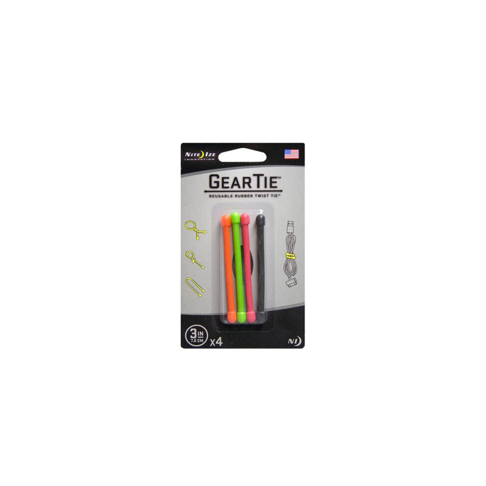 Nite Ize Nite Ize Gear Tie 8Cm 4Pk (Assorted) 094664018884