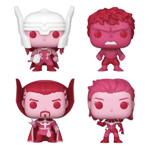 DC Comics Valentines Pink US Ex. Pocket Pop! 4pk Heart Box (Marvels)