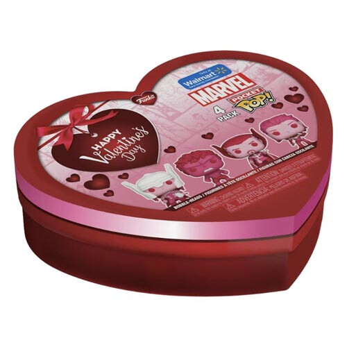 DC Comics Valentines Pink US Ex. Pocket Pop! 4pk Heart Box (Marvels) 2