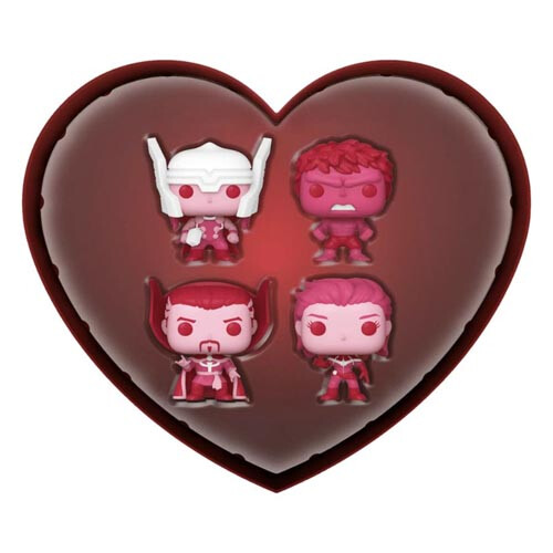 DC Comics Valentines Pink US Ex. Pocket Pop! 4pk Heart Box (Marvels) 1