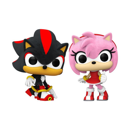 Sonic The Hedgehog Sonic Shadow & Amy Rose US Exclusive Flocked Pop! 2-Pack