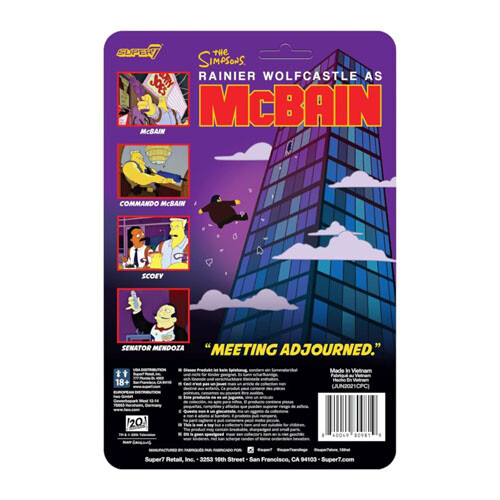 The Simpsons The Simpsons: McBain Senator Mendozza Reaction 3.75" Figure 2
