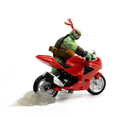 Teenage Mutant Ninja Turtles TMNT Comics Raphael Ninja w/ Red Motorcycle BST AXN Figure 2