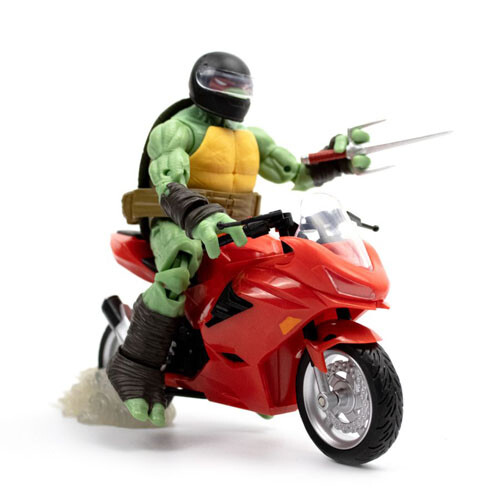 Teenage Mutant Ninja Turtles TMNT Comics Raphael Ninja w/ Red Motorcycle BST AXN Figure 1