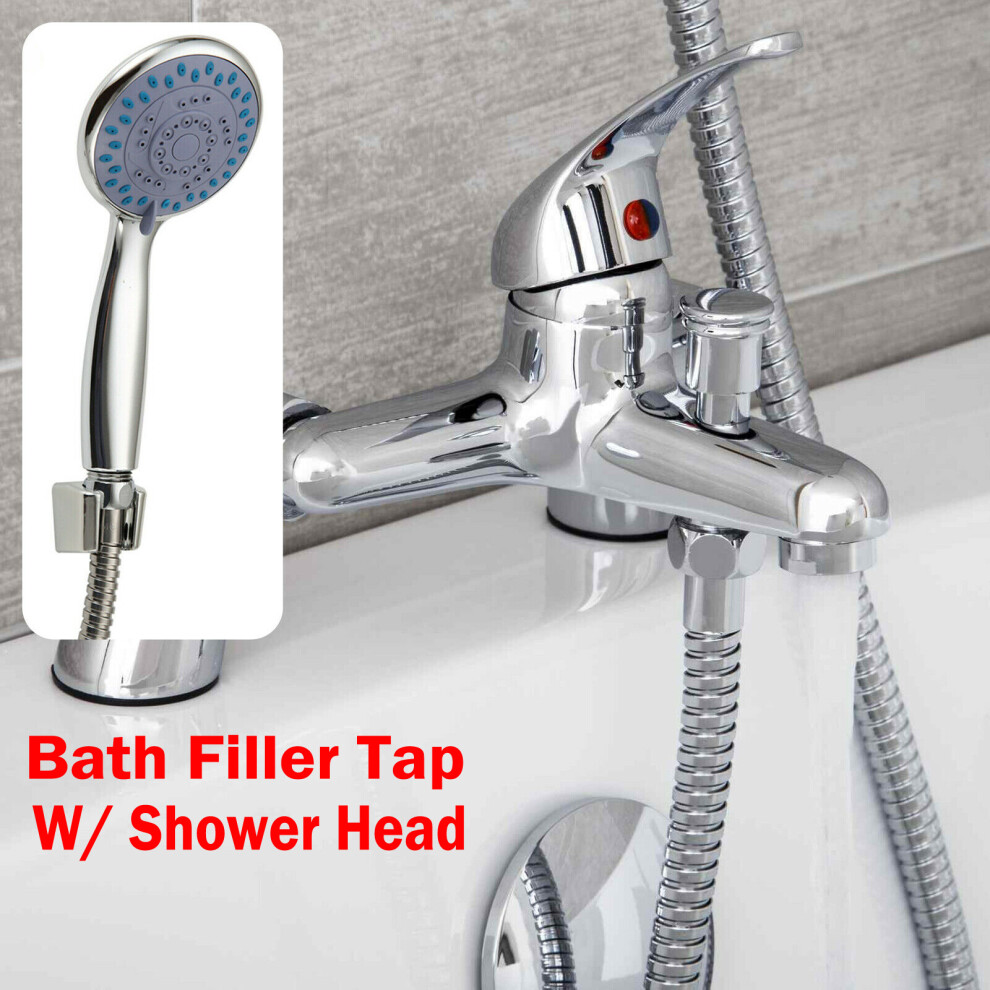 Modern Bathroom Chrome Sink Bath Filler Tap Shower Mixer Taps With 3 Models Hand Held Shower Head & Hose UK Standard Fitting