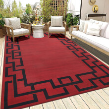 (200cm x 290cm (6ft 7" x 9ft 6")- Extra Large Area Living Room Bedroom Rug , Red Black ) Non Slip Modern Rugs Area Carpet Runner Door Mats