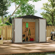 6x4 ft Garden Shed Galvanized Steel Lockable Apex Metal Shed
