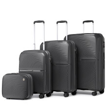 (14+20+24+28 inch) Black Texture Design 14/20/24/28 Inch PP Hard Shell Suitcase