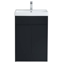 600mm Bathroom Vanity Unit Basin Sink Floor Standing Cabinet Black