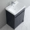 600mm Bathroom Vanity Unit Basin Sink Floor Standing Cabinet Black 4