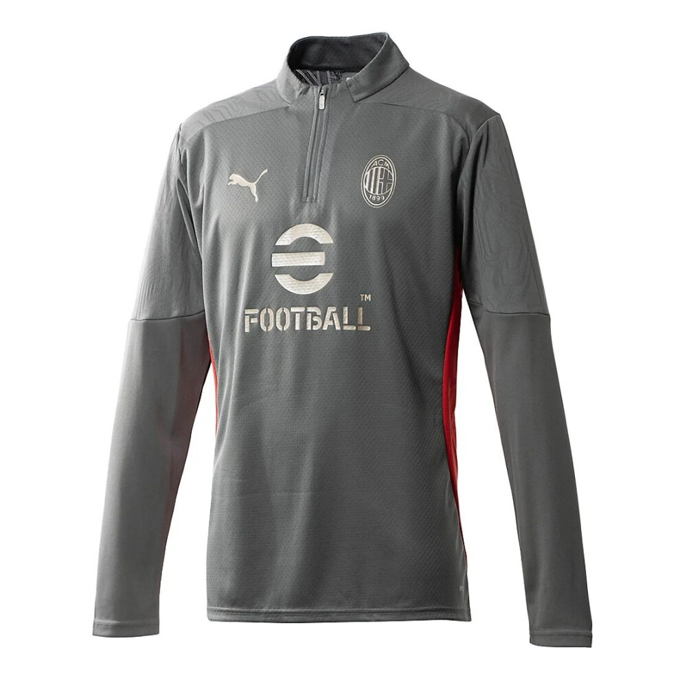 (L) AC Milan Â¼ Zip Grey Training Top 2024/25