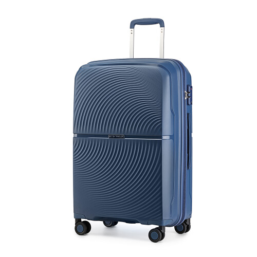 (20+24+28 inch) Navy Texture14/20/24/28Inch PP Hard Shell Suitcase 2